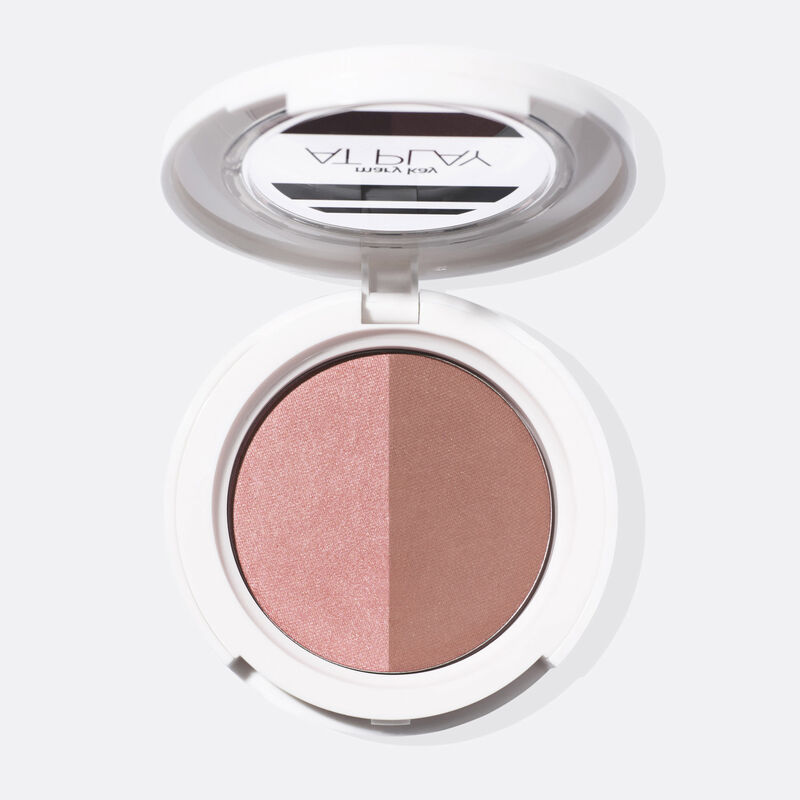 Open compact of Mary Kay At Play Blush Duo in the shade Pink Shine