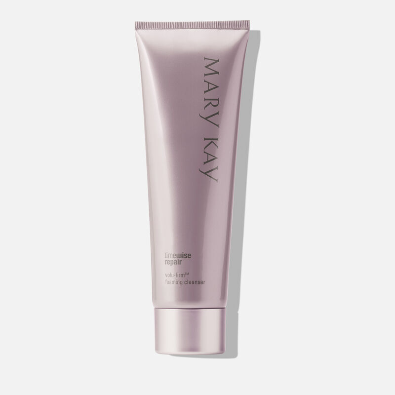A tube of TimeWise Repair Volu-Firm Foaming Cleanser from Mary Kay.