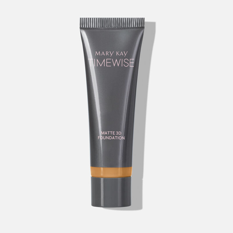 Tube of TimeWise Matte 3D Foundation in the shade Beige W 180 standing on its cap.