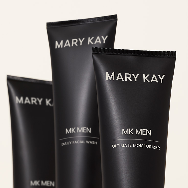 L&iacute;nea de productos MKMen&reg; de Mary Kay&reg; que incluye humectante, gel limpiador facial y crema para afeitar