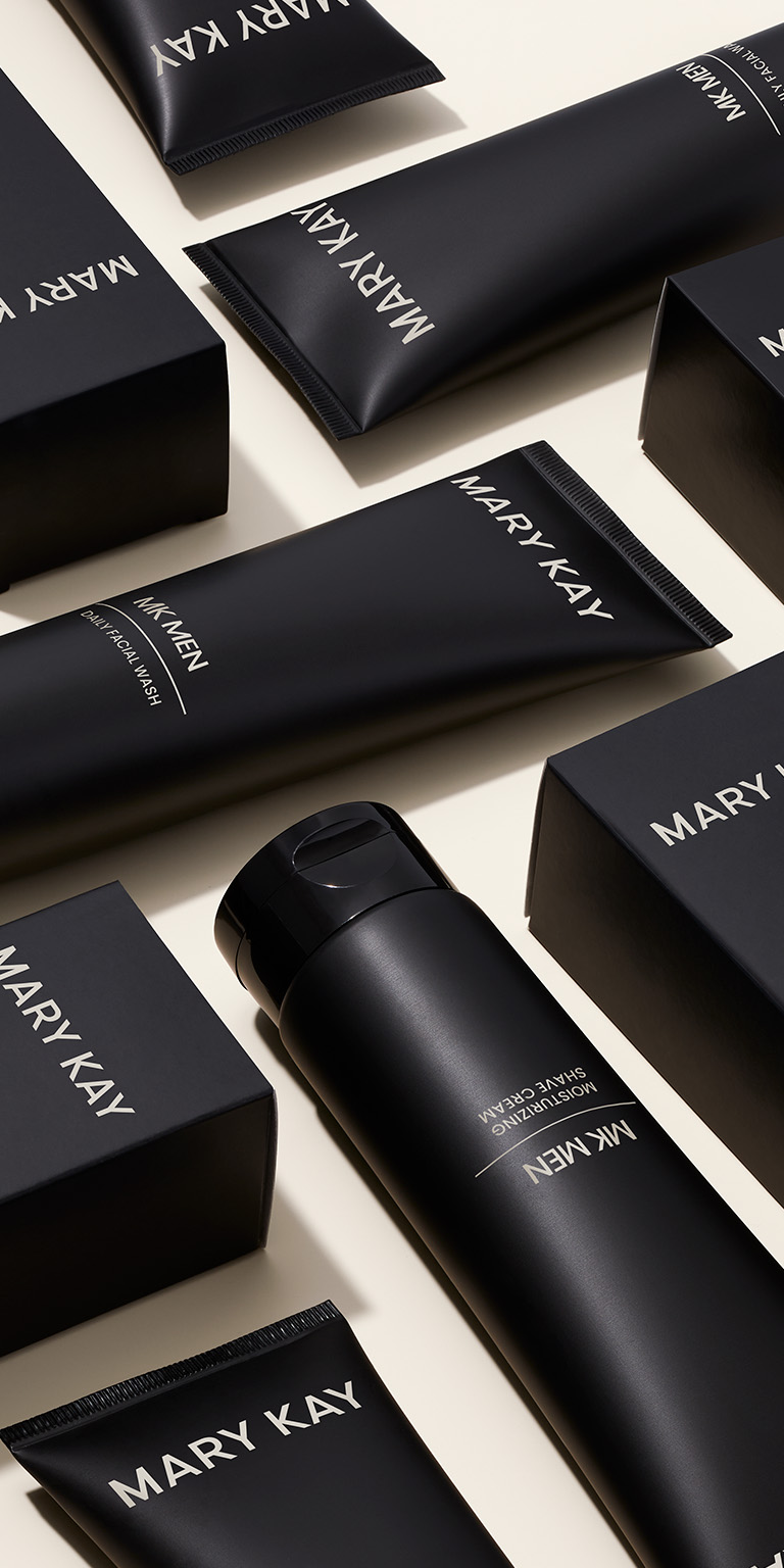 Todos los productos de la l&iacute;nea de cuidado facial MKMen&reg; de Mary Kay&reg;, incluyendo humectante y gel limpiador facial